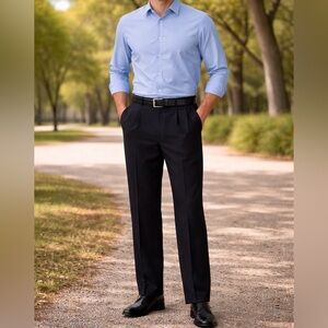 Nordstrom J.B. Britches 42W Virgin Wool Dress Pants Pleated Navy